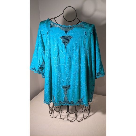 Beautiful Lady’s Embroidered One Size, BOHO, Short Sleeves Top - Picture 1 of 7